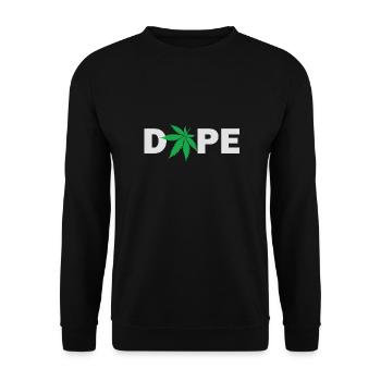 D0pe mit Cannabisblatt Marihuana Cannabis Gras - Unisex Pullover - Schwarz - Vorne - Alina (178cm) & Michal (187cm)