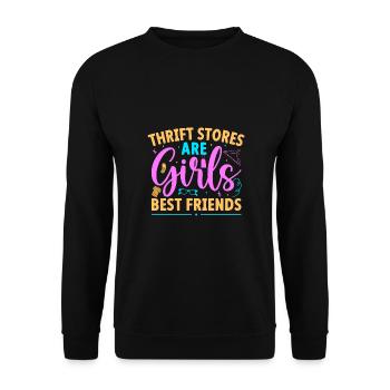 Thrift Shopper Are Girls Best Friends Thrift Store - Unisex Sweatshirt - black - Front - Alina (178cm) & Michal (187cm)