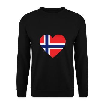 Coeur Norvège Scandinavie Amour - Sweat-shirt Unisexe - noir - Devant - Alina (178cm) & Michal (187cm)