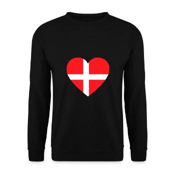 Coeur Danemark Scandinavie amour - Sweat-shirt Unisexe - noir - Devant - Alina (178cm) & Michal (187cm)