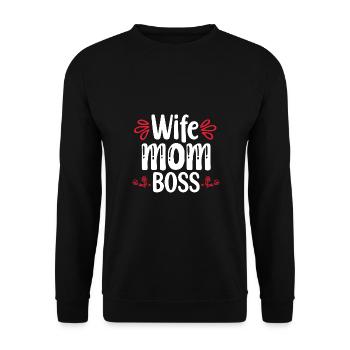 Mama Muttertag Geschenkidee Schwanger - Unisex Pullover - Schwarz - Vorne - Alina (178cm) & Michal (187cm)