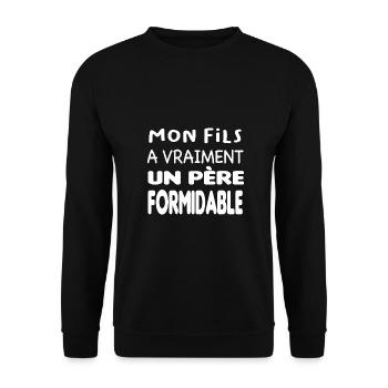 Père formidable - Sweat-shirt Unisexe - noir - Devant - Alina (178cm) & Michal (187cm)