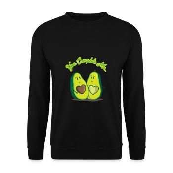 Avocado Love - You Complete Me - Couple Love - Unisex Sweatshirt - black - Front - Alina (178cm) & Michal (187cm)