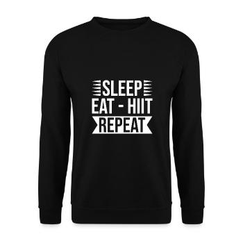Gym Junkies Sleep Eat Hiit Calisthenics Fitness - Unisex Sweatshirt - black - Front - Alina (178cm) & Michal (187cm)