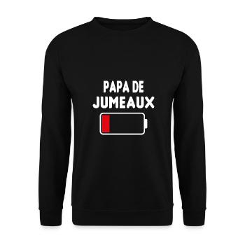 Papa de jumeaux - Sweat-shirt Unisexe - noir - Devant - Alina (178cm) & Michal (187cm)