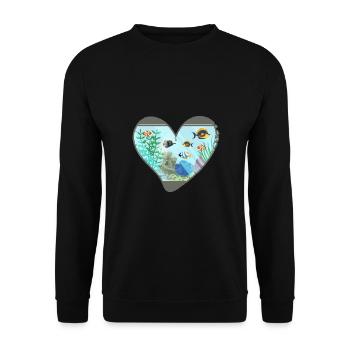 Aquarium Aquarist Fish Tank-Love Aquaristics - Unisex Sweatshirt - black - Front - Alina (178cm) & Michal (187cm)