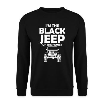 Je suis les jeeps noires de la famille - Sweat-shirt Unisexe - noir - Devant - Alina (178cm) & Michal (187cm)