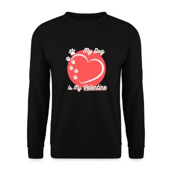Valentinstag, Hund - Unisex Pullover - Schwarz - Vorne - Alina (178cm) & Michal (187cm)