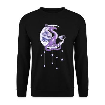 Vendel Dragon - der Mond - Unisex Pullover - Schwarz - Vorne - Alina (178cm) & Michal (187cm)