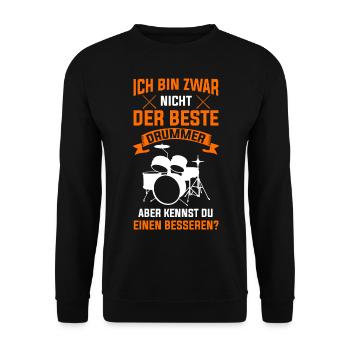 Drummer Schlagzeug Drumset Musiker Trommeln - Unisex Pullover - Schwarz - Vorne - Alina (178cm) & Michal (187cm)