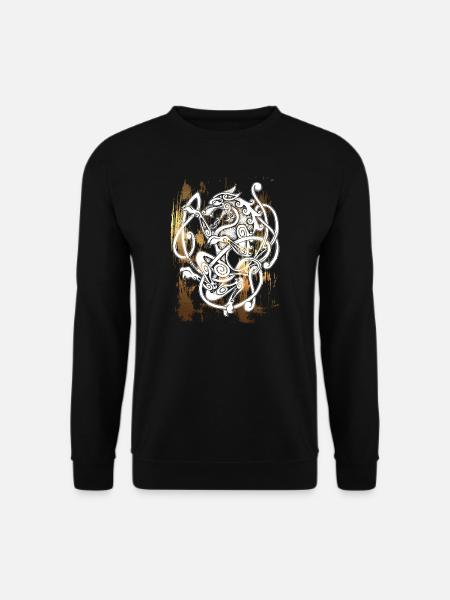FENRIR Wolf - Odin - Vintage - usedlook - Unisex Pullover - Schwarz