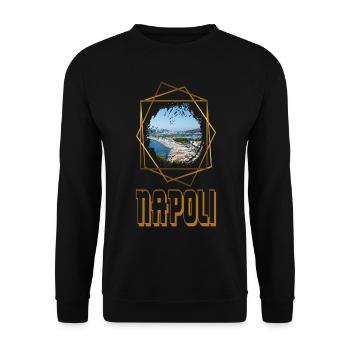 Neapel Italien Stadt Skyline Heimat Liebe Gold - Unisex Pullover - Schwarz - Vorne - Alina (178cm) & Michal (187cm)