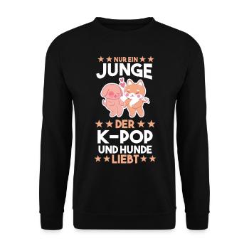 Hunde Anime K-pop - Unisex Pullover - Schwarz - Vorne - Alina (178cm) & Michal (187cm)