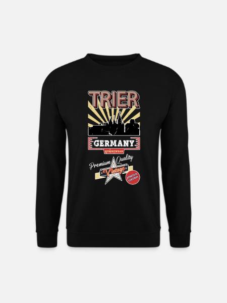 Trier Deutschland Stadt Skyline Vintage Retro - Unisex Pullover - Schwarz