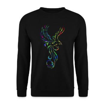 Tattoo Vogel marmoriert 1 - Unisex Pullover - Schwarz - Vorne - Alina (178cm) & Michal (187cm)
