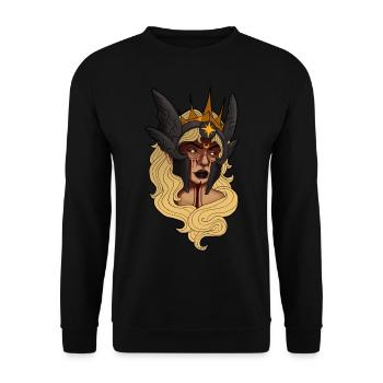Fantasy Design Schildmaid Viking Vikings - Unisex Sweatshirt - black - Front - Alina (178cm) & Michal (187cm)