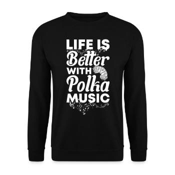 Accordéon Polka Accordéon Squeeze Box - Sweat-shirt Unisexe - noir - Devant - Alina (178cm) & Michal (187cm)
