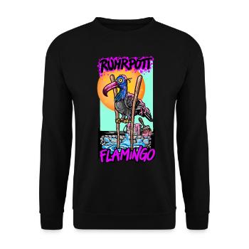 Ruhrpott Ruhrgebiet Taube Flamingo - Unisex Pullover - Schwarz - Vorne - Alina (178cm) & Michal (187cm)