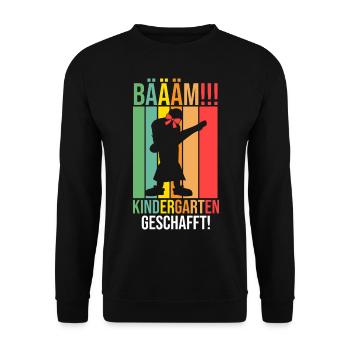 Schulkind Schulbeginn Erste Klasse Kindergarten Ei - Unisex Pullover - Schwarz - Vorne - Alina (178cm) & Michal (187cm)