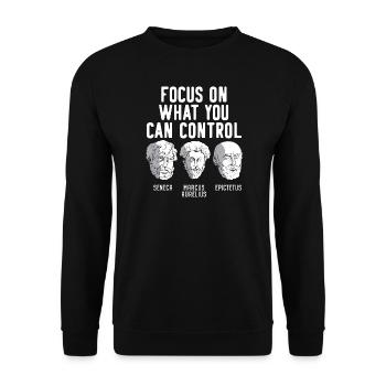 Stoicism Control Focus On What You Can Control - Unisex Sweatshirt - black - Front - Alina (178cm) & Michal (187cm)