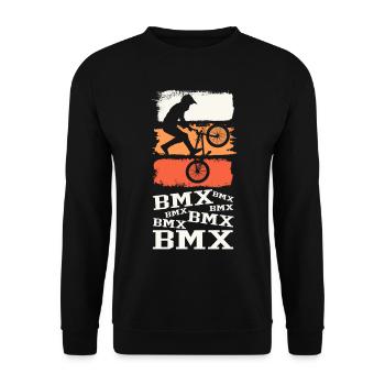 BMX Fahrrad Biker Stunt Trick Freestyle Vintage - Unisex Pullover - Schwarz - Vorne - Alina (178cm) & Michal (187cm)