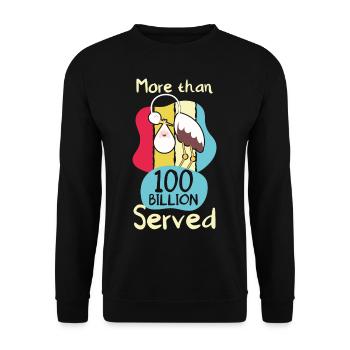 More Than 100 Billion Served - Unisex Pullover - Schwarz - Vorne - Alina (178cm) & Michal (187cm)