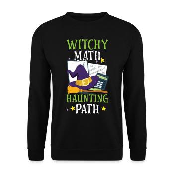 Witch Math Haunted Path Comptable Halloween - Sweat-shirt Unisexe - noir - Devant - Alina (178cm) & Michal (187cm)