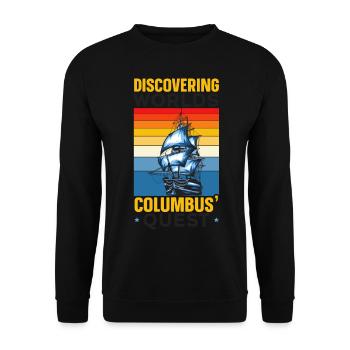 The Discovery of the Worlds - Columbus' Quest - Kolu - Unisex Sweatshirt - black - Front - Alina (178cm) & Michal (187cm)