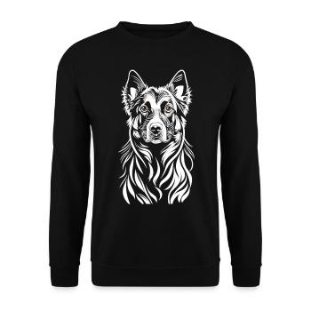 Majestic beauty: The German Shepherd in White - Unisex Sweatshirt - black - Front - Alina (178cm) & Michal (187cm)