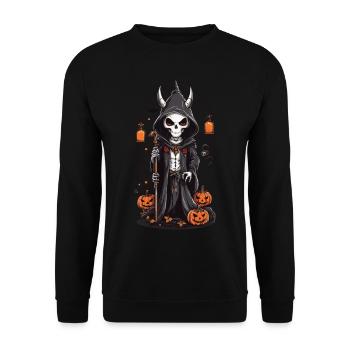 Halloween Skeleton Druid Magic - Unisex Sweatshirt - black - Front - Alina (178cm) & Michal (187cm)