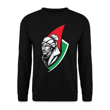 Pride in Palestine - A Coat of Arms for the Future - Unisex Sweatshirt - black - Front - Alina (178cm) & Michal (187cm)
