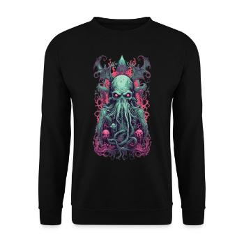 Gothic Demon Underworld Halloween Tentacle Monster - Unisex Sweatshirt - black - Front - Alina (178cm) & Michal (187cm)