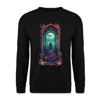Cimetière gothique Vintage Pastel Goth Design - Sweat-shirt Unisexe - noir - Devant - Alina (178cm) & Michal (187cm)