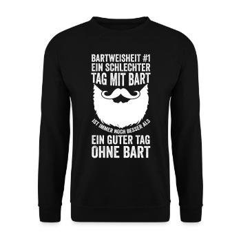 Bärtig Bartträger Schnurrbart Bart - Unisex Pullover - Schwarz - Vorne - Alina (178cm) & Michal (187cm)