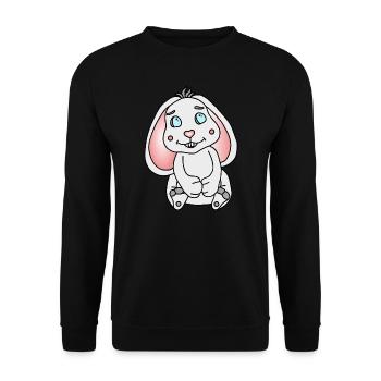 Süßer Hase mit Schlappohren - Unisex Pullover - Schwarz - Vorne - Alina (178cm) & Michal (187cm)