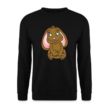 Süßer Hase mit Schlappohren - Unisex Pullover - Schwarz - Vorne - Alina (178cm) & Michal (187cm)