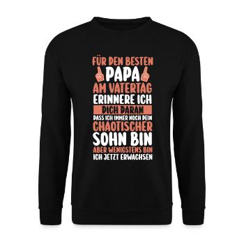 Papa Fête des pères Papa - Sweat-shirt Unisexe - noir - Devant - Alina (178cm) & Michal (187cm)