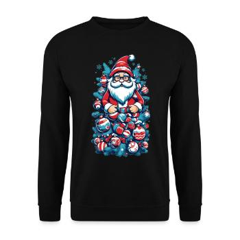 Santa Claus - 🎅 - Unisex Sweatshirt - black - Front - Alina (178cm) & Michal (187cm)