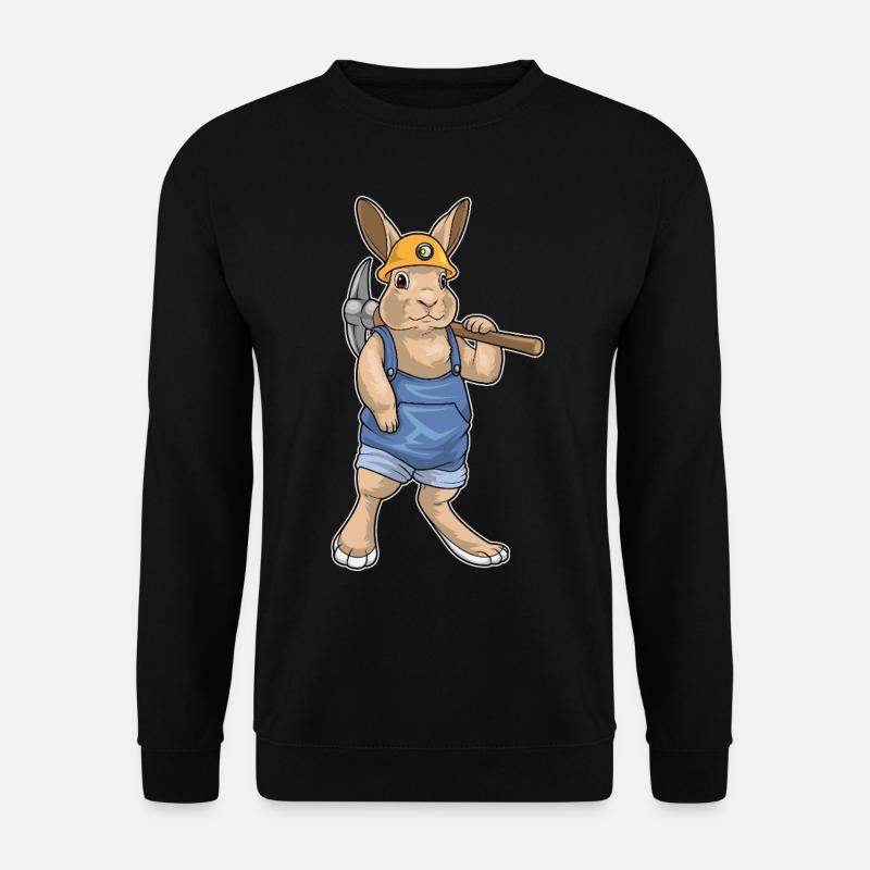 Rabbit Miner Pickaxe Mining - Unisex Sweatshirt - black