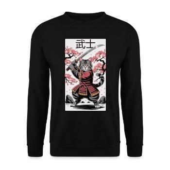 Warrior Cat – Anime Power - Unisex Sweatshirt - black - Front - Alina (178cm) & Michal (187cm)