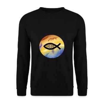 Jésus, Christ, Dieu, la foi, l'église, le chrétien - Sweat-shirt Unisexe - noir - Devant - Alina (178cm) & Michal (187cm)