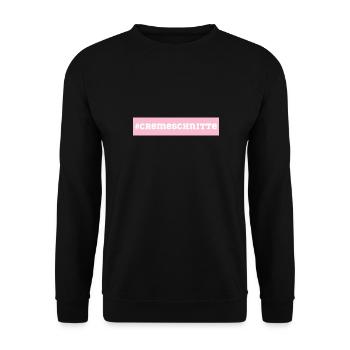 Cremeschnitte - Unisex Pullover - Schwarz - Vorne - Alina (178cm) & Michal (187cm)