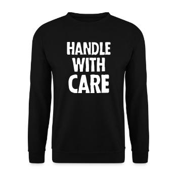 Handle with care (dark) - Unisex Sweatshirt - black - Front - Alina (178cm) & Michal (187cm)