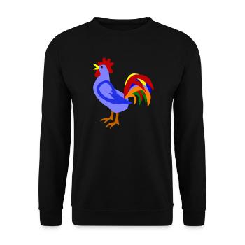 Colorful rooster in art design - Unisex Sweatshirt - black - Front - Alina (178cm) & Michal (187cm)
