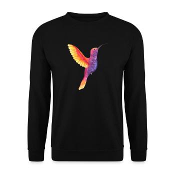 Vibrant Watercolor Hummingbird - Unisex Sweatshirt - black - Front - Alina (178cm) & Michal (187cm)