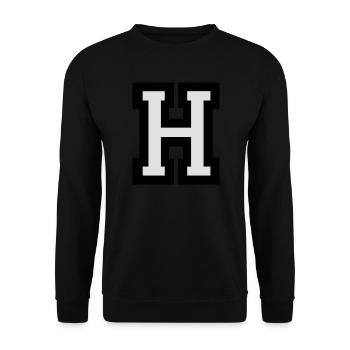 Buchstabe H - Unisex Pullover - Schwarz - Vorne - Alina (178cm) & Michal (187cm)