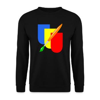 maler wappen handwerk - Unisex Pullover - Schwarz - Vorne - Alina (178cm) & Michal (187cm)