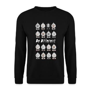 Be Different Moutons - Sweat-shirt Unisexe - noir - Devant - Alina (178cm) & Michal (187cm)
