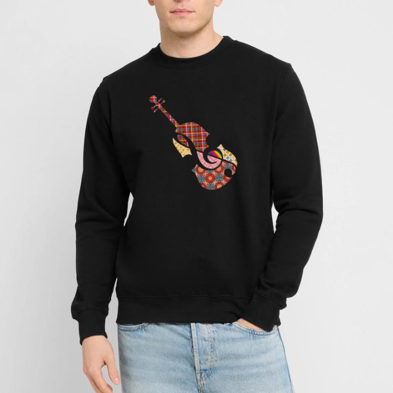 beau violon patchwork avec clé de sol Sweat-shirt Unisexe