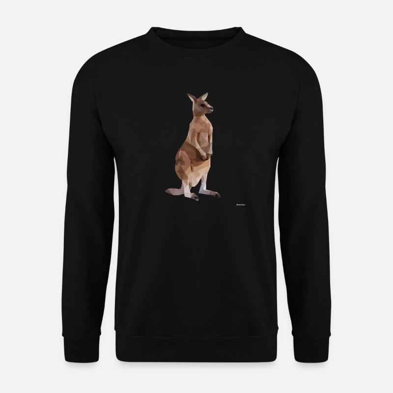 Känguruh Low Poly Geometrische Grafik - Unisex Pullover - Schwarz